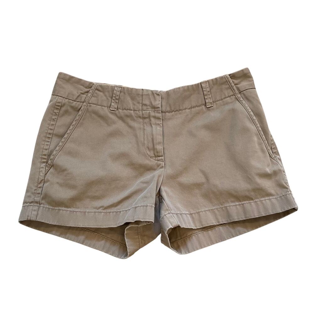 J. Crew Broken In Chino Shorts, Tan, City Fit, Minimalist, Preppy, Size 2